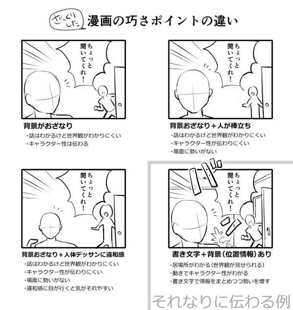 漫画の巧さポイントの違い例 - 1/1