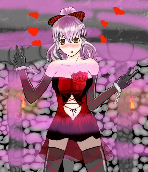 粉髮女