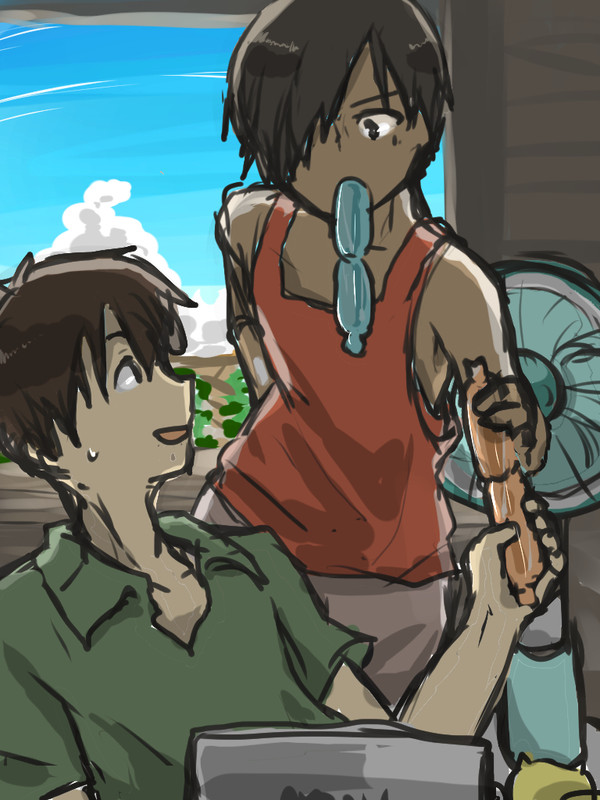 カズマくん健二くん落書き