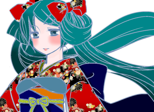 和服ミク　塗らせていただいた