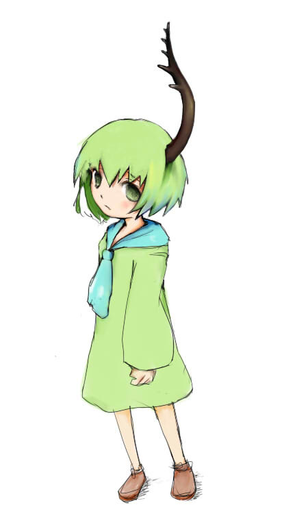 頭にクワガタムシの片顎
