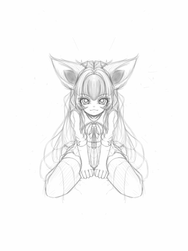 落書き 制服狐娘