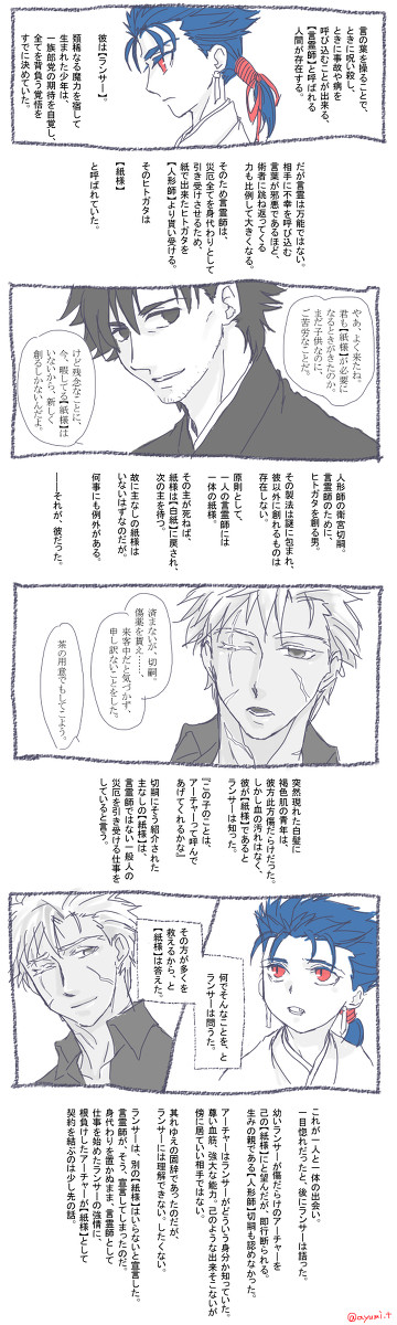 【腐Fate】 言霊師と紙様パロ 【槍弓】