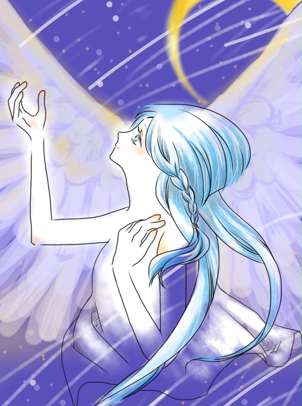 星空と羽根
