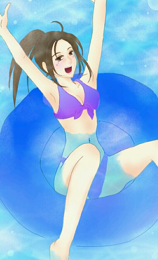 ビキニ姿のサシャ