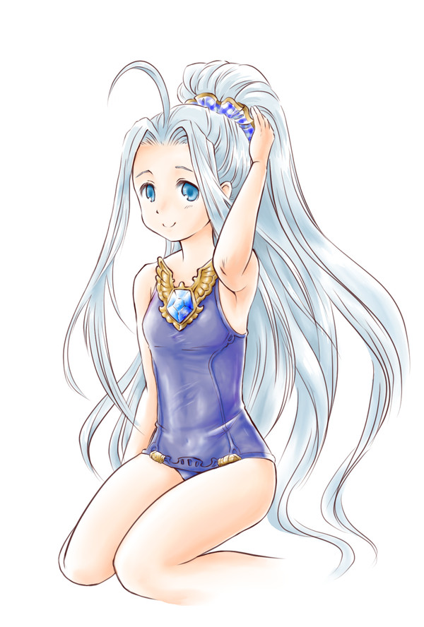 【グラブル】ポニテ水着ルリア（紺・白）