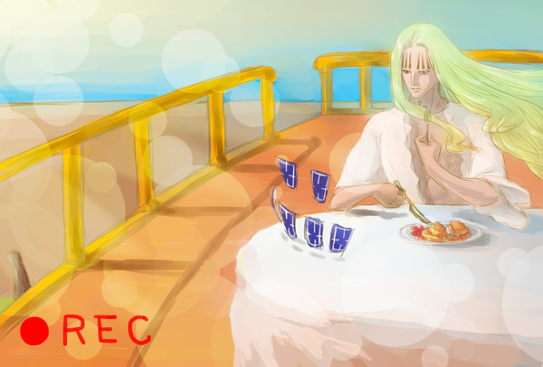 朝食中
