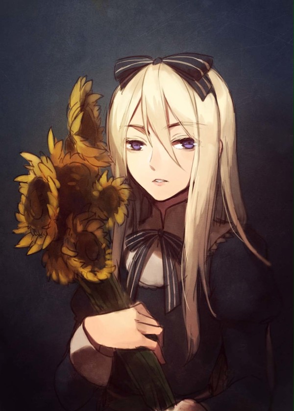 少女與向日葵