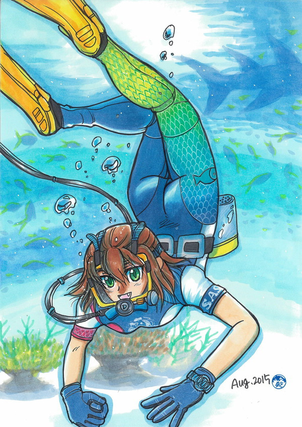 キバっ娘ちゃんの水中パフォーマンス