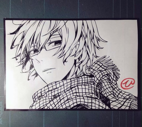 切り絵「青春×機関銃」