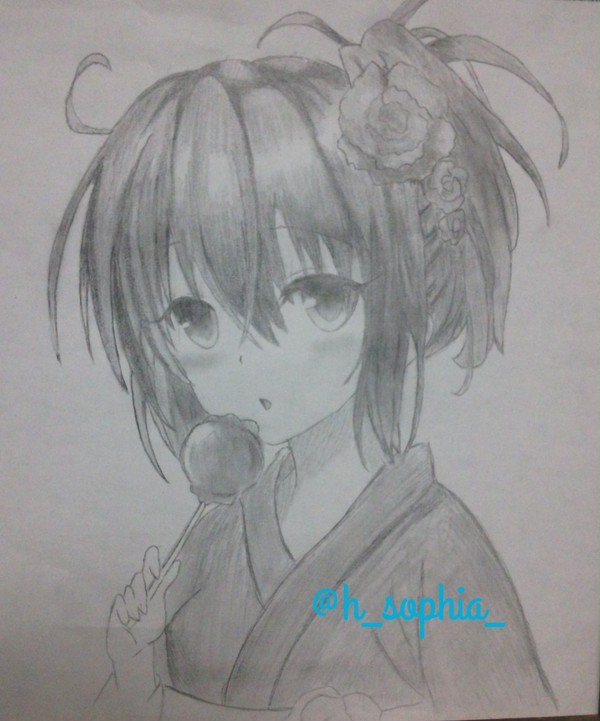 初めて描いたモモ