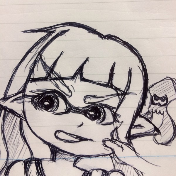 ボールペンでラクガキイカちゃん