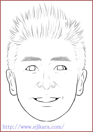 勝俣州和さんの似顔絵イラスト(線画)