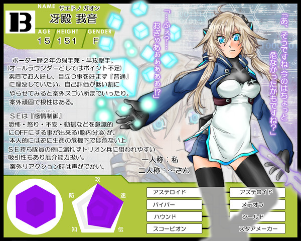 【Pixトリ】冴殿 我音【キャラシ】