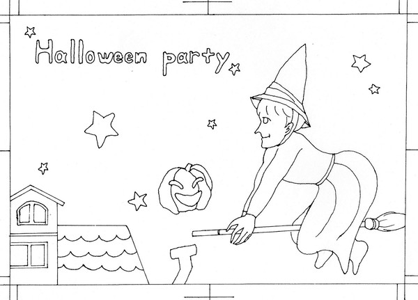 [フリー素材]ハロウィン[塗り絵]