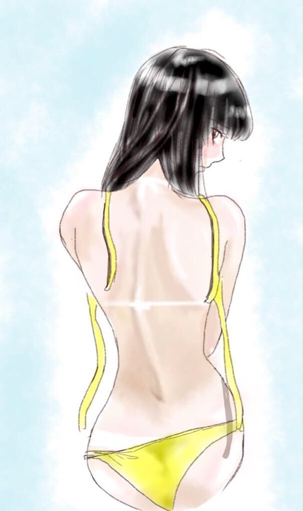 お嬢さんに日焼け止めを塗り隊