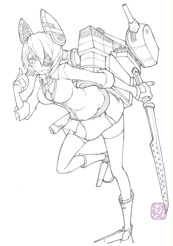【線画】「そうこなくっちゃな!」