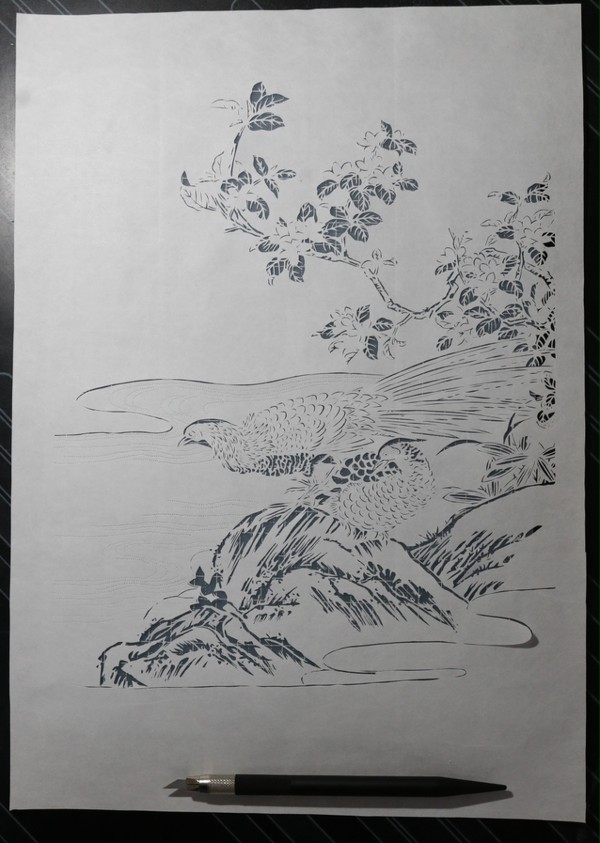 桃に雉