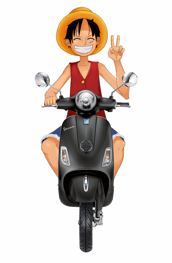 Monkey D. Luffy on Vespa