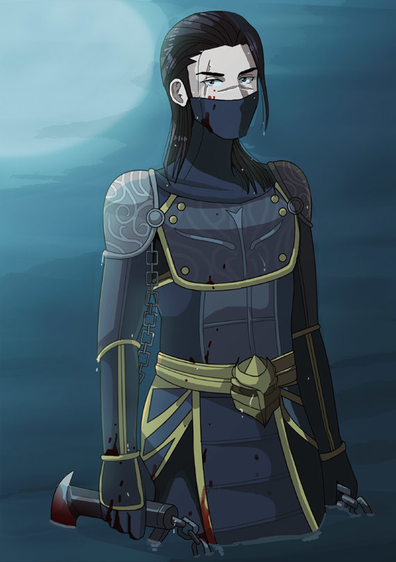 湖面の月