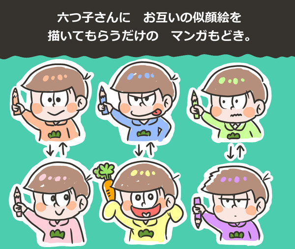 六つ子に似顔絵を描いてもらうだけ漫画