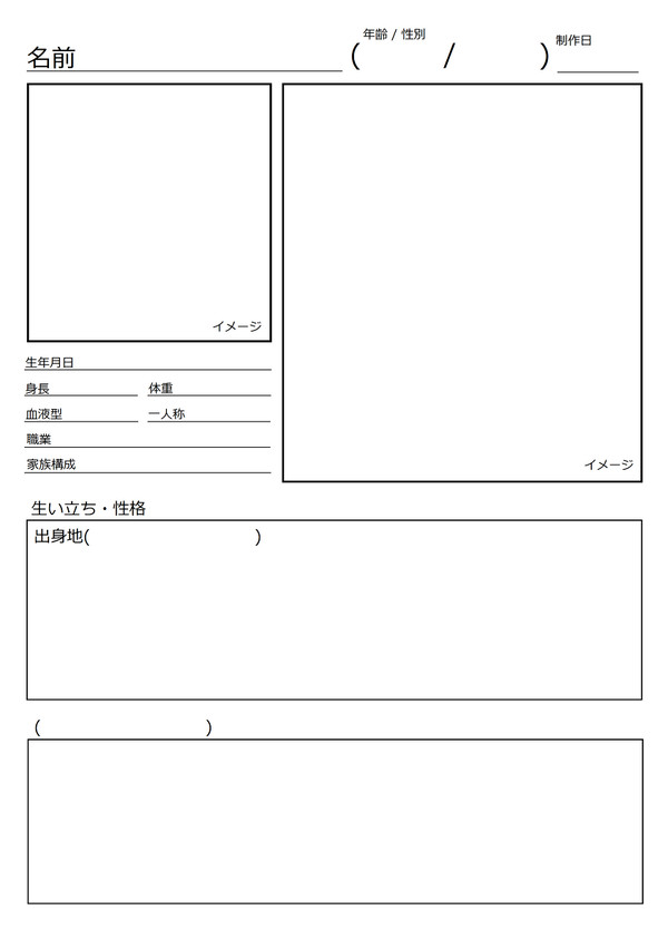 設定のテンプレート