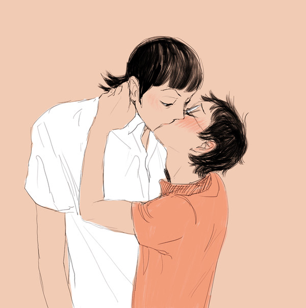 Sakamichi taking a kiss >///<