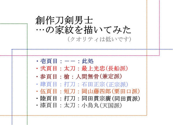 【創作】家紋描いてみた【刀剣男士】