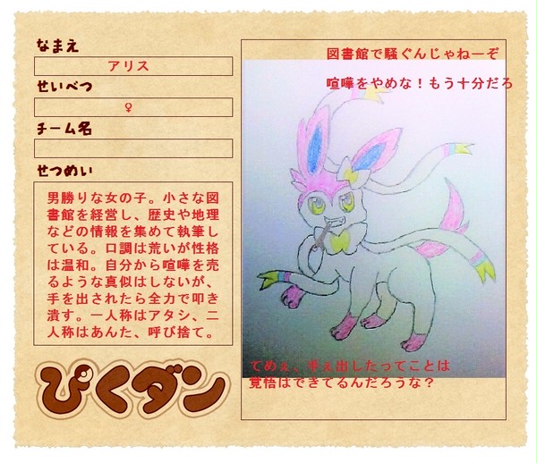 【ぴくダン】アリス【キャラシ】