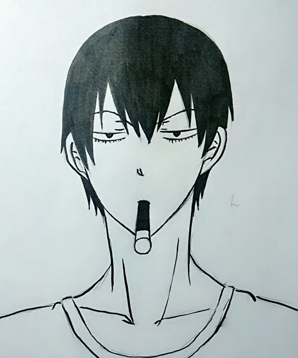 靖友とポッキーゲーム。