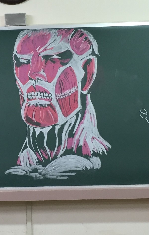 巨人を黒板で描いてみた