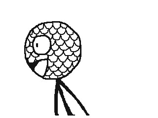 キョロキョロするクソ人魚くん