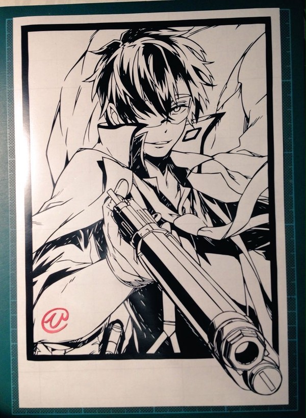 切り絵「青春×機関銃」