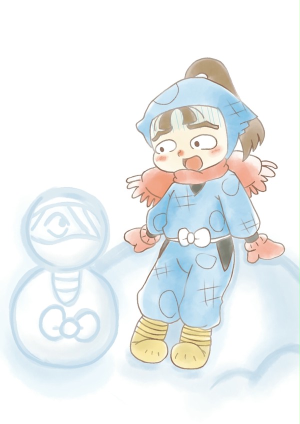 伏木蔵と雪がしら。