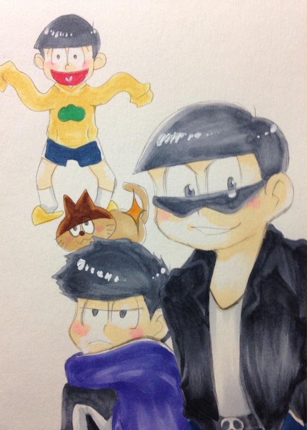 カラ松、一松、ニャンコに十四松