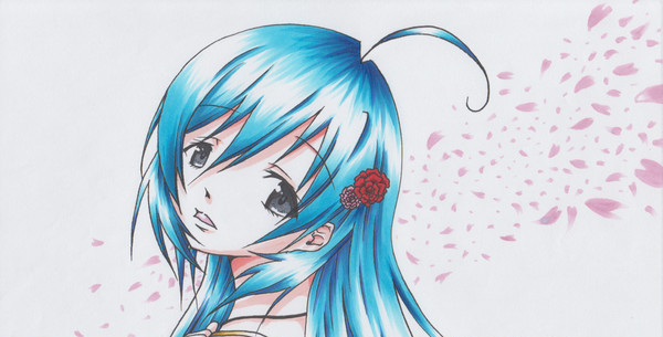 桜舞う君の横顔