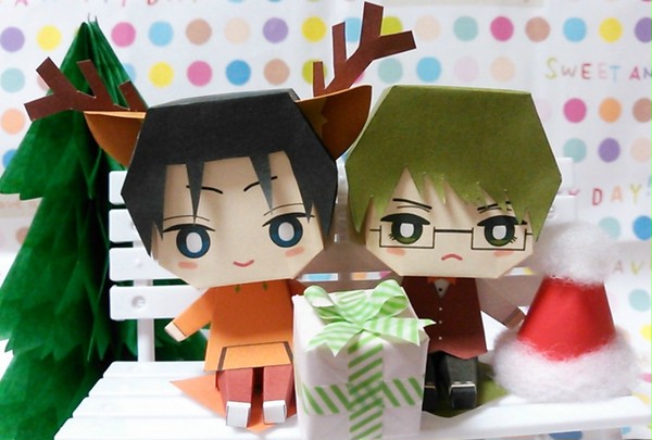【ペーパークラフト】黒バス秀徳3人のクリスマス　ペパクラまとめ