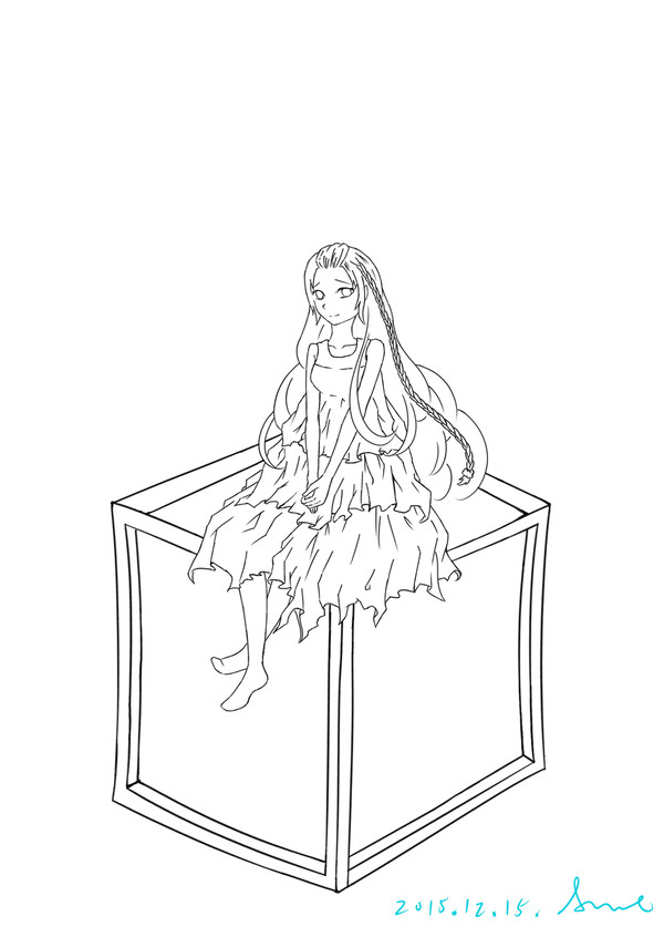箱子上的女孩玩偶