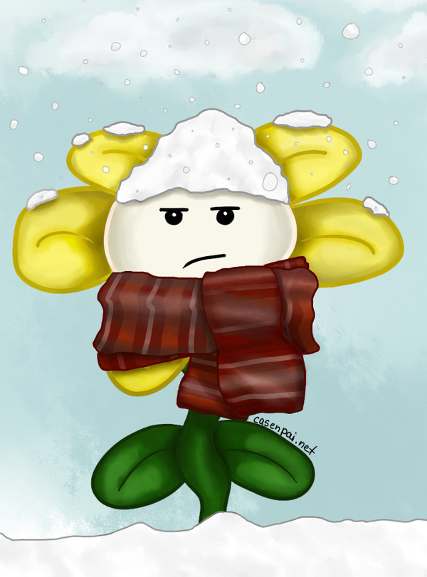 Grumpy Flower in Snow