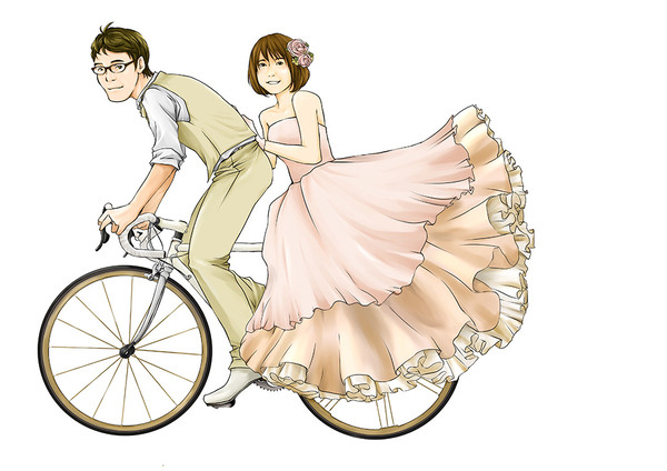 ロードバイクで結婚式