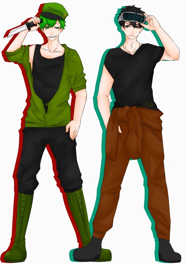 Fliqpy 擬人 with OC 墨