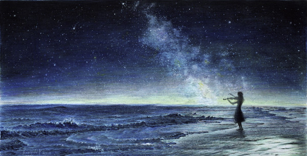 色鉛筆画「蒼煌」