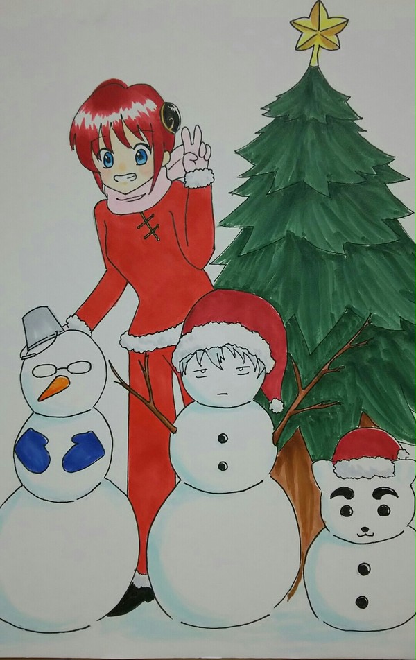 大遅刻でクリスマス絵(アナログ 写メ)