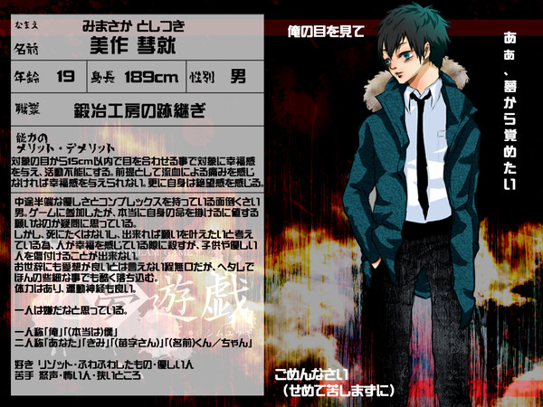 【死夢遊戯】美作 彗就【参加者】