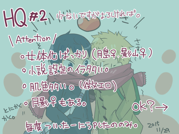 【R15】HQログ2 ※キャプション必読、女体化、肌色注意
