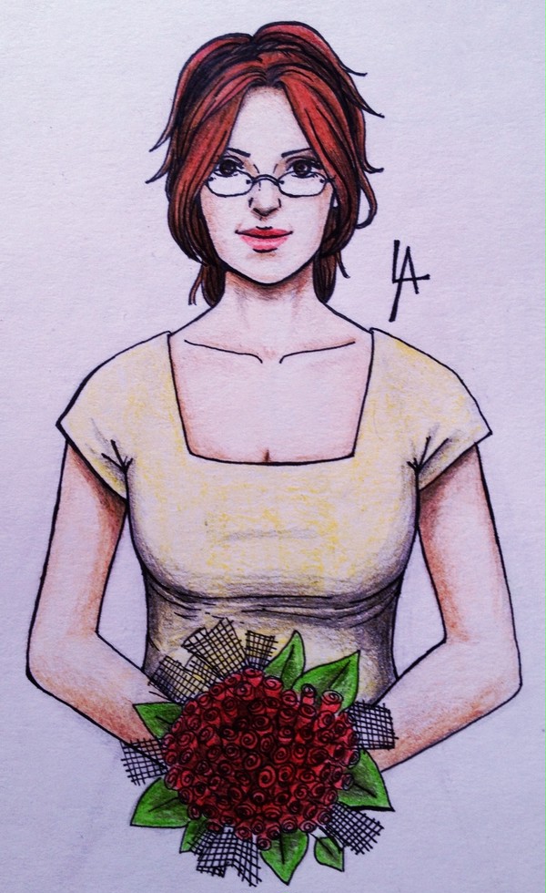 Cute Hanji with flovers.