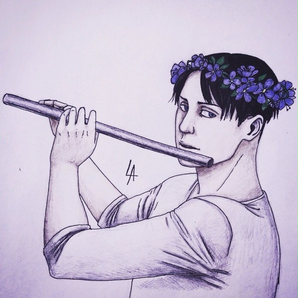 Levi with flower crown...