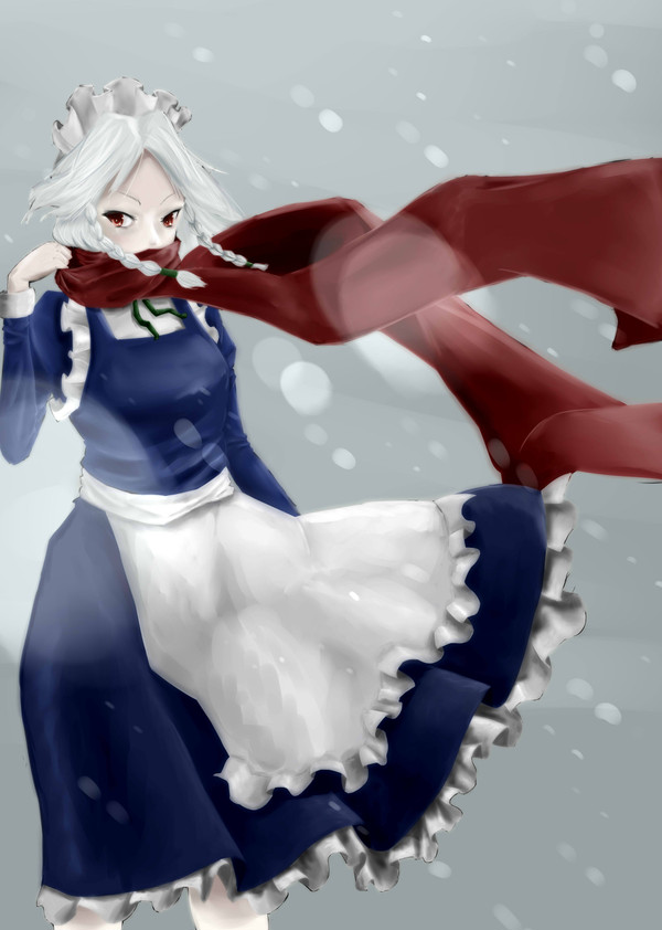 銀世界に舞う紅