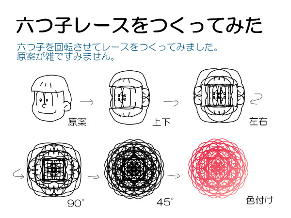 六つ子レースをつくってみた。