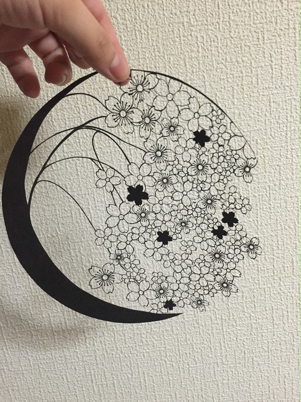 月としだれ桜